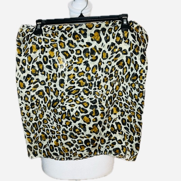 Leopard Print Infinity Scarf | Black Tan Animal Print | Lightweight | One Size - Picture 2 of 4